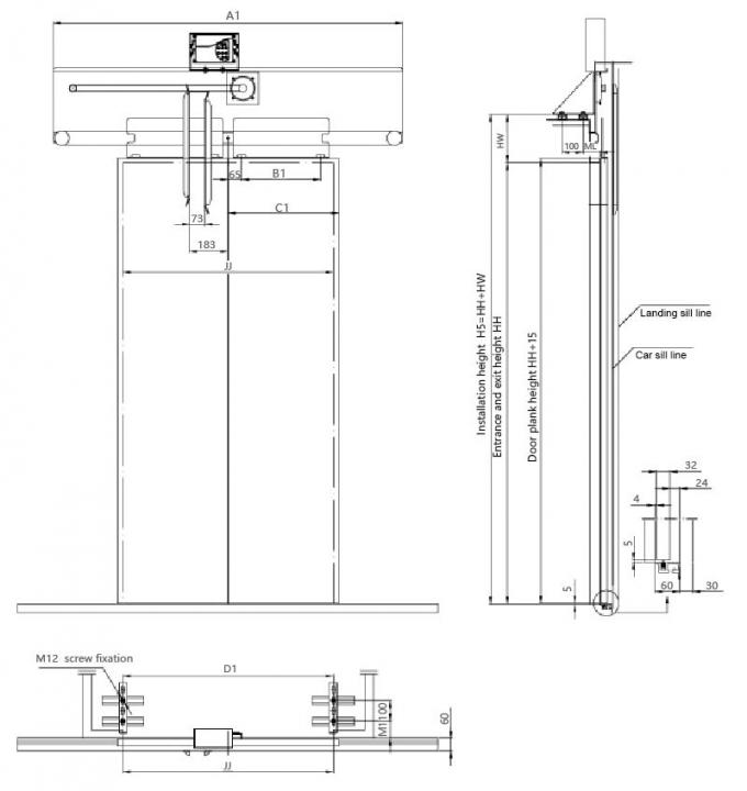 Aufzugs-Tür-Mechanismus für Mitsubishi-Art