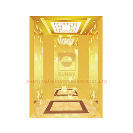 PVC-Boden-Aufzugs-Kabinen-Dekorations-Titangoldhaarstrichedelstahl